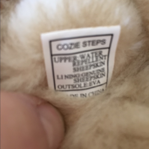 COZY STEP LEOPARD WATER REPELLENT LEATHER SHEEP SKIN BOOTS 7 NWOT - Picture 8 of 10